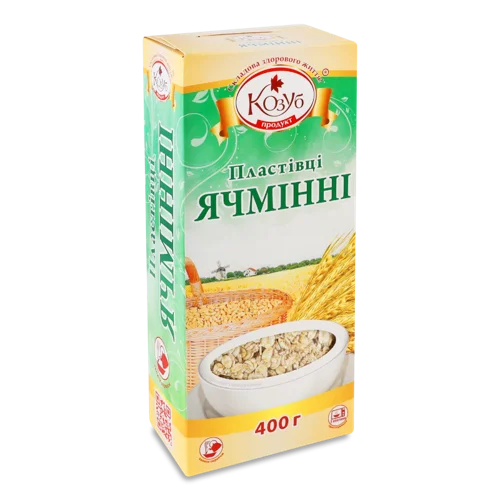 Ячмінні Пластівці Перлові, Вищого Ґатунку, Картонна Упаковка, 400г
