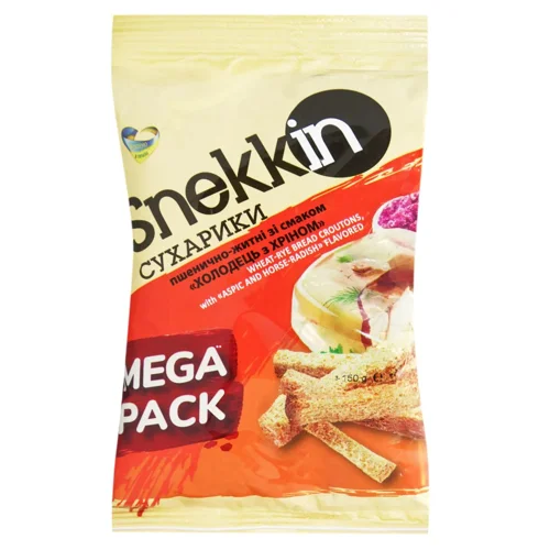Сухарики Snekkin зі смаком холодцю з хріном 150г