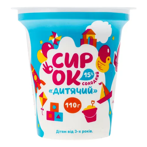 Сирок 15% солодкий з ароматом ванілі Дитячий Заречье ст 110г