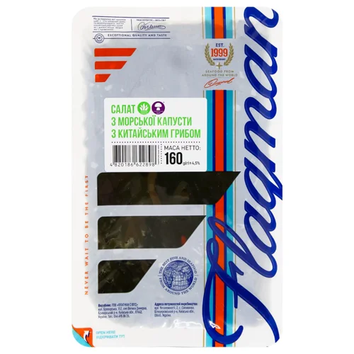 Салат Flagman морська капуста з китайським грибом 160г
