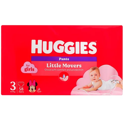 Підгузки-трусики Huggies Little Movers для дівчат 3 6-11кг 58шт