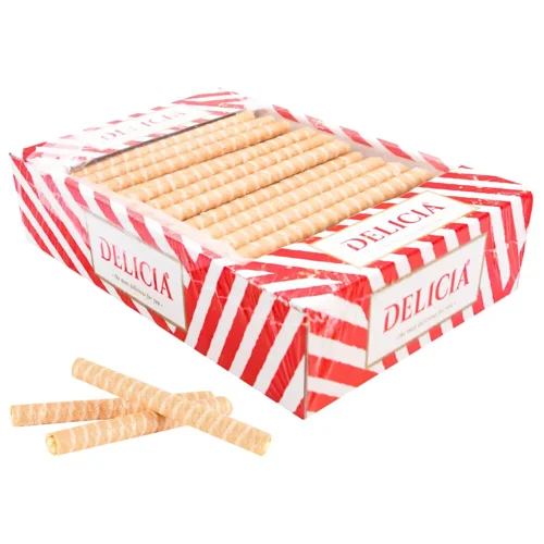 Трубочки вафельні Delicia зі смаком пряженого молока 450г