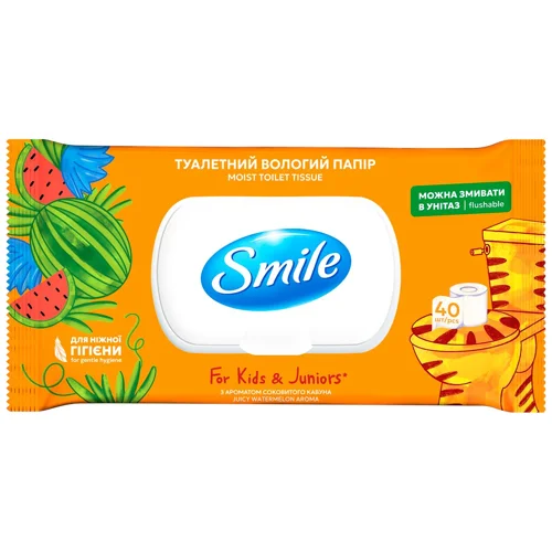 Туалетний папір вологий Smile для дітей та підлітків 40шт