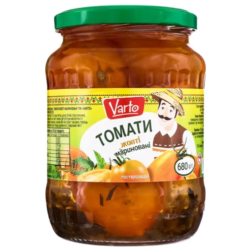 Томати мариновані Жовті Varto 680г