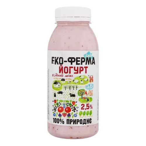Йогурт 2.5% Ягідний мікс Еко-ферма Диво с/пл 320г