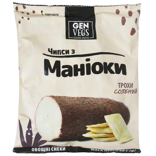 Чіпси з маніоки злегка підсолені (Наш імпорт) 40 г