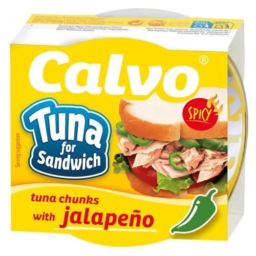 Тунець Calvo для сендвічів з гострим перцем Халапеньйо 142г