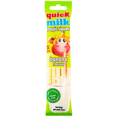 Трубочки Quick Milk для молока зі смаком банану 30г 5шт