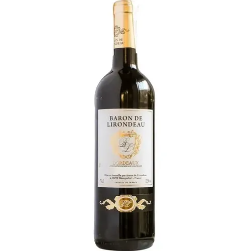 Вино Baron de Lirondeau Bordeaux, червоне, сухе, 13,5%, 0,75л