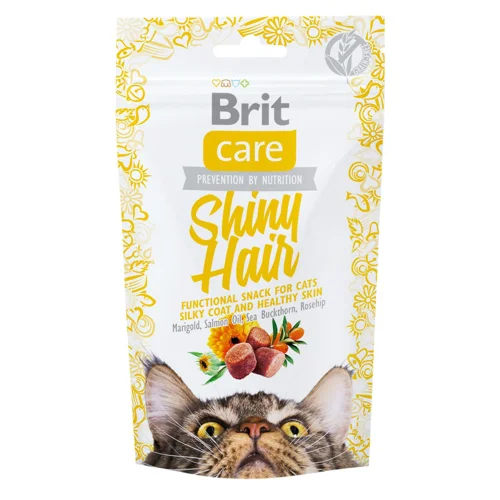 Ласощі для котів Brit Care Shiny Hair з лососем для шкіри та шерсті 50г