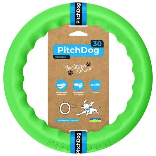 Іграшка для собак PitchDog Кільце для апортування 28см салатовий