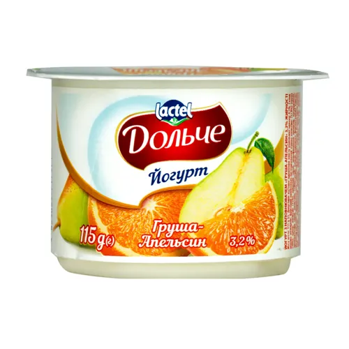 Йогурт 3.2% Груша-апельсин Дольче ст 115г