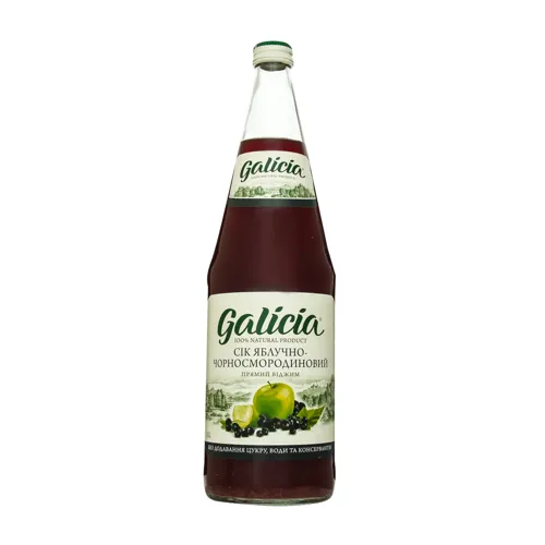 Сік Galicia яблочно-черносмородиновий прямого віджиму, скло