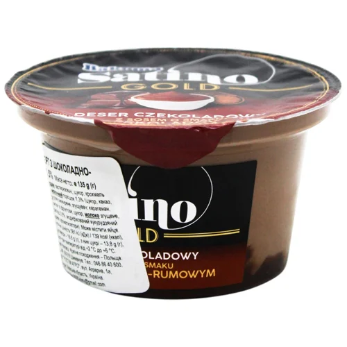 Десерт Bakoma Satino Gold з шоколадно-ромовим соусом 6,5% 135г