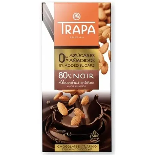 Шоколад Trapa Intenso чорний з мигдалем, 175г