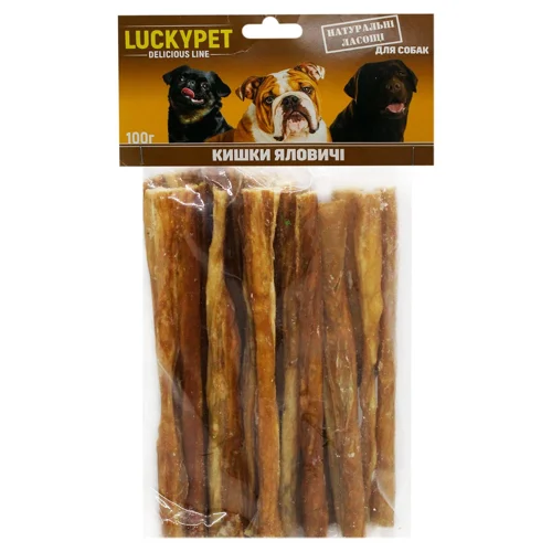 Ласощі для собак Lucky Pet Кишки яловичі 100г