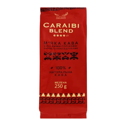 Кава м'яка мелена з легкими горіхово-карамельними відтінками Caraibi Blend Altura Gremio м/у 250г