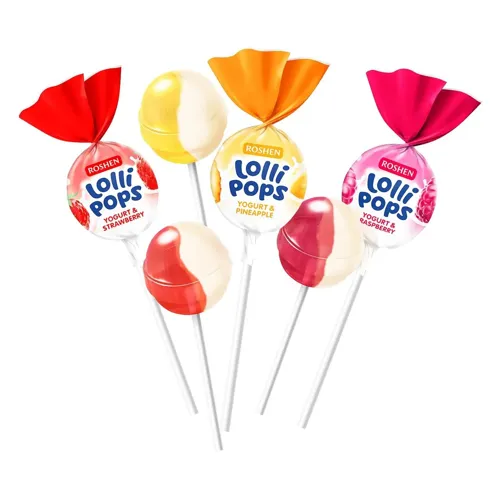 Цукерки Roshen LolliPops Йогуртовий смак