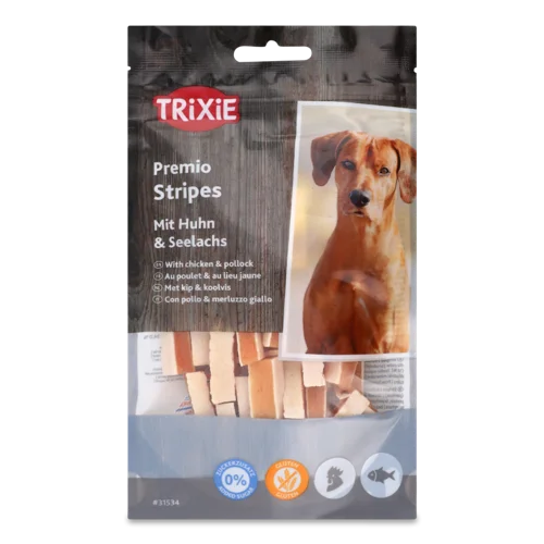 Ласощі Для Собак Курка Мінтай Stripes Premio Trixie, В/ґ, 100г