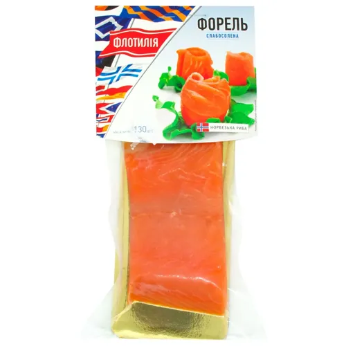 Форель Флотилія філе-шматок слабосолена зі шкірою 130г