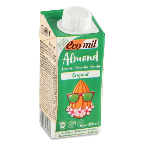 Молоко Рослинне Органічне З Мигдалю З Сиропом Агави Ecomil, к/у, 200 мл