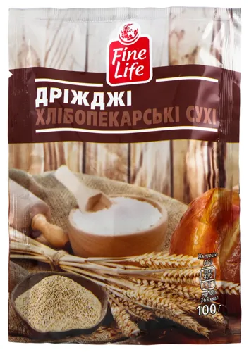 Дріжджі хлібопекарські сухі Fine Life м/у 100г