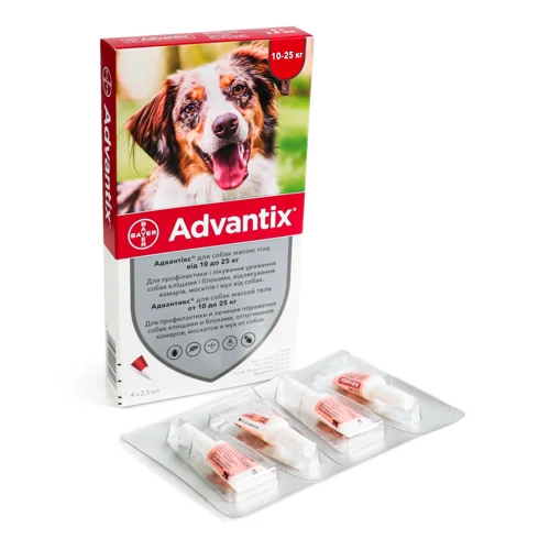 Краплі Для Собак В/ґ 10-25кг Advantix Bayer 4х2.5мл