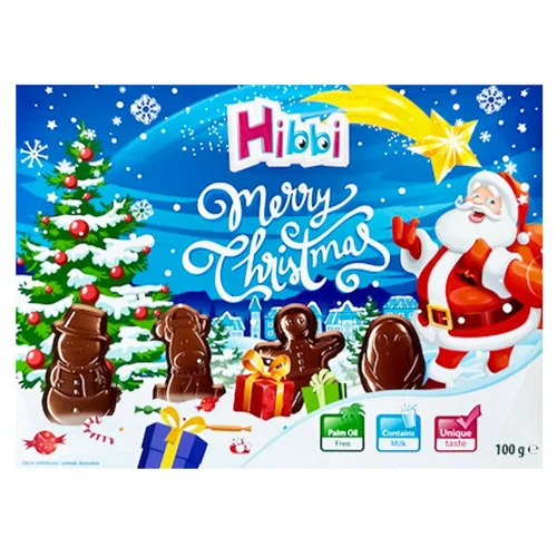 Шоколад Hibbi Merry Christmas праліне з молочного шоколаду 100г