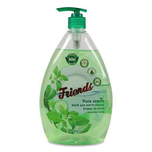 Засіб для миття посуду Огірок та М'ята Pure Scents Friends 900г, в/ґ