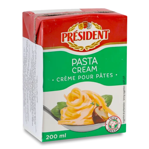 Вершки Ультрапастеризовані 22% Pasta Cream President т/п, 200 мл