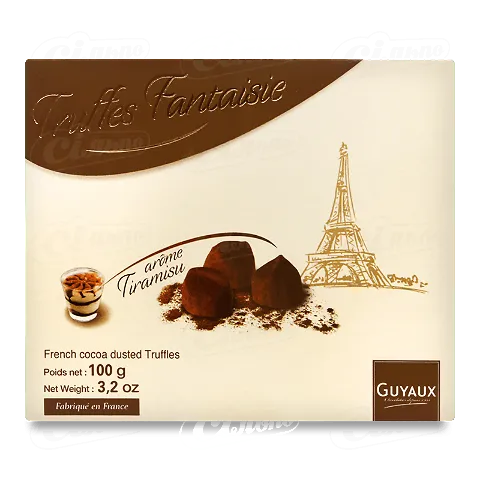 Цукерки Guyaux chocolatier трюфелі з начинкою тирамісу, 100г