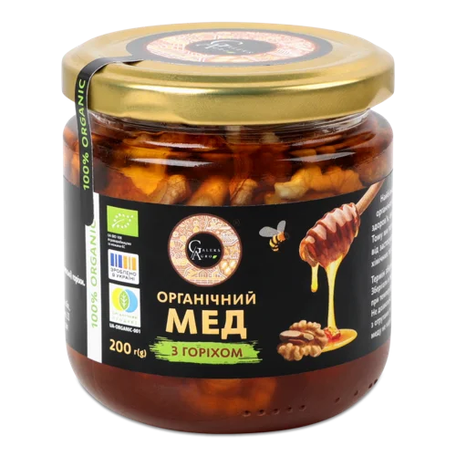 Мед Органічний З Горіхом, Вищого Ґатунку, С/Б 200г