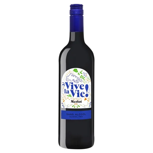 Вино Vive la Vie Merlot червоне напівсухе безалкогольне 0,75л