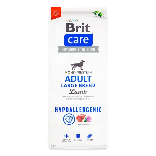 Корм Сухий Повнораціонний Для Дорослих Собак Lamb Hypoallergenic Large Breed Care Brit, к/у, 12кг