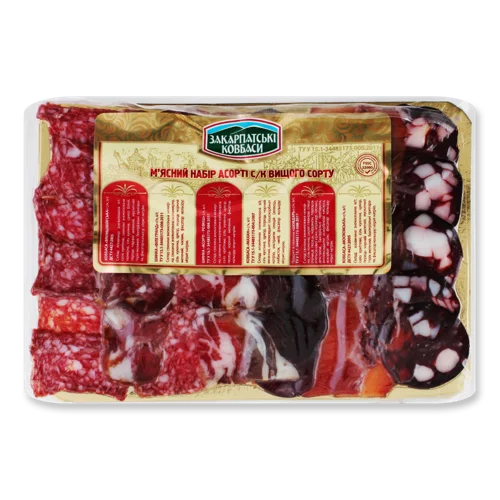 Набір М'ясний Асорті Закарпатські Ковбаси Сирокопчені, кг