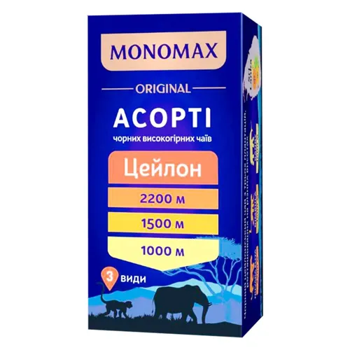 Чай чорний асорті Цейлон 100% Мономах 21*2г