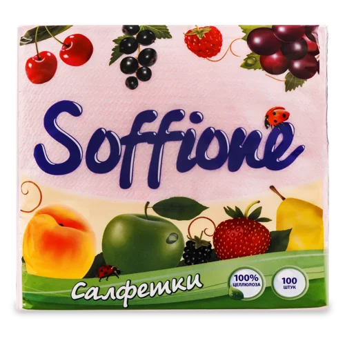 Паперові Серветки Soffione 24х24см, 100шт, в/ґ