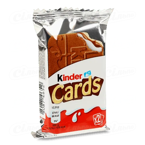 Вафлі Kinder Cards T2 В*, 25,6г