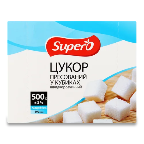 Цукор Пресований Вищого Ґатунку Картонна Упаковка 500г