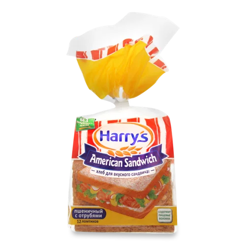 Хліб Пшеничний Нарізний З Висівками American Sandwich, в/ґ, 515г