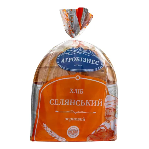 Хліб зерновий половинка в нарізці Селянський Агробізнес м/у 0.35кг