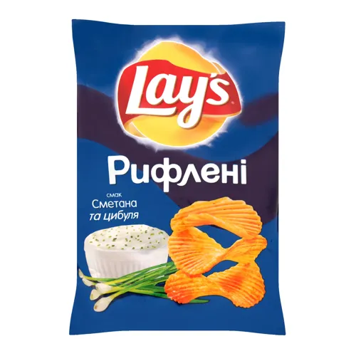 Чіпси картопляні зі смаком сметани та цибулі Lays м/у 71г