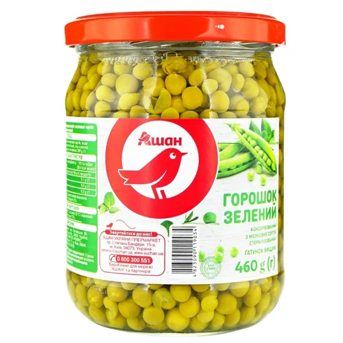 Горошок Auchan зелений 460г