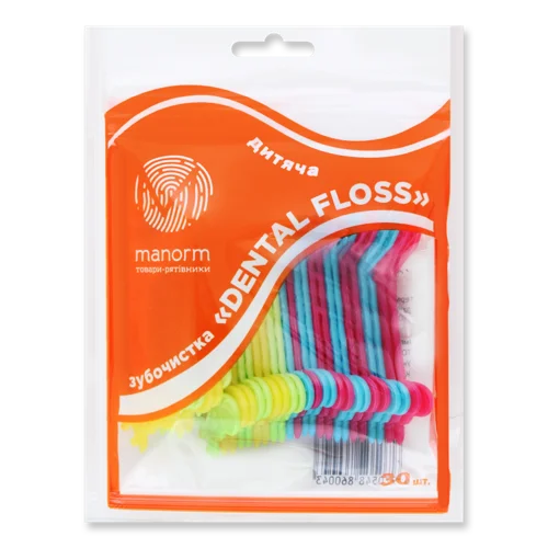 Дитяча Зубочистка з Ниткою Dental Floss Manorm, 30 шт
