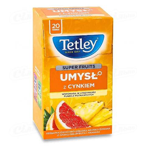 Чай фруктово-трав'яний Tetley Super Fruits Mind, 20*2г