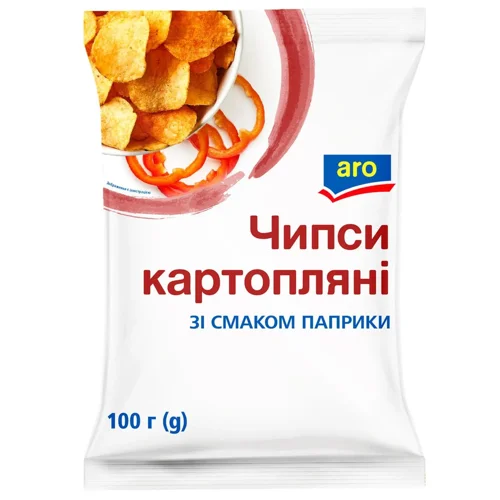 Чипси Aro картопляні зі смаком паприки 100г