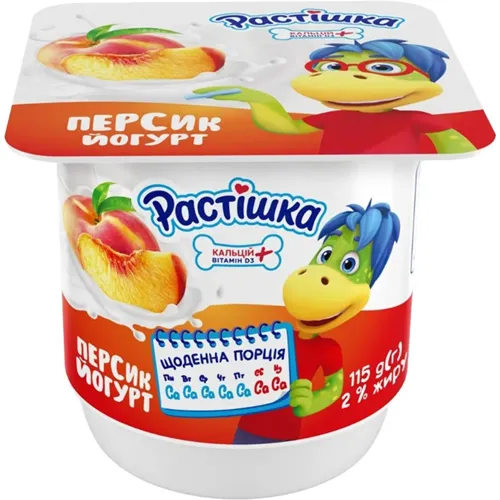 Йогурт Растішка персик 2% 115г