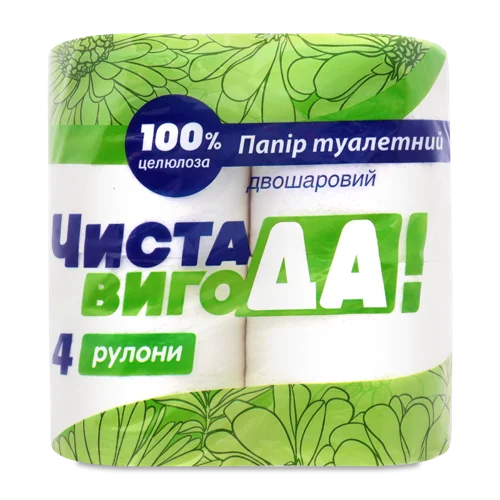 Туалетний Папір Чиста ВигоДА! 4 шт, м'який, високий ґатунок