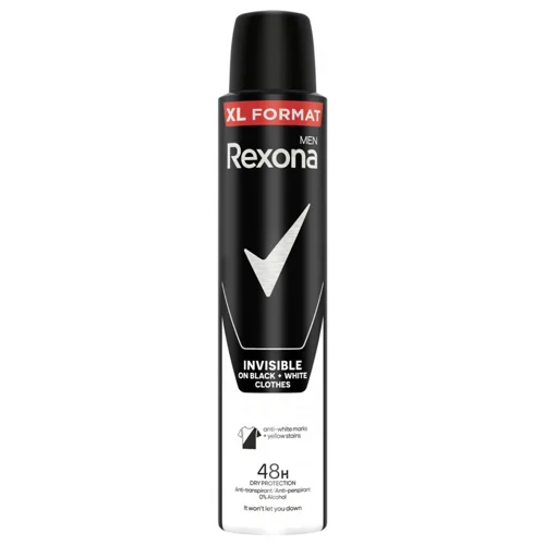 Антиперспірант аерозольний Rexona Men Невидимий на чорному і білому одязі 200мл