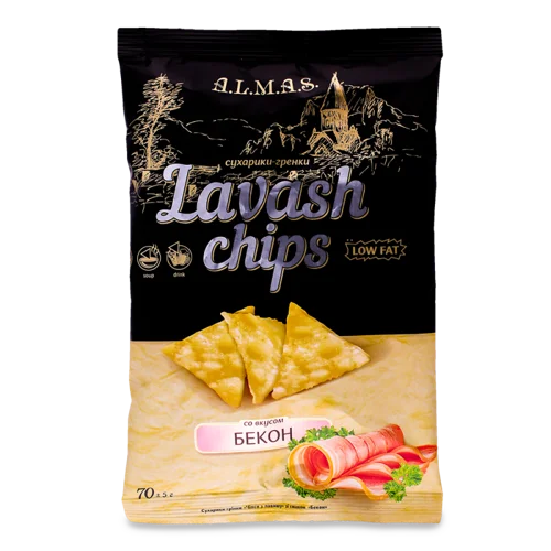 Сухарики Гренки В/ґ З Лаваша З Беконом, 100 Г